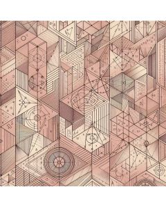 TRIGONOMETRY BLUSH CURTAIN